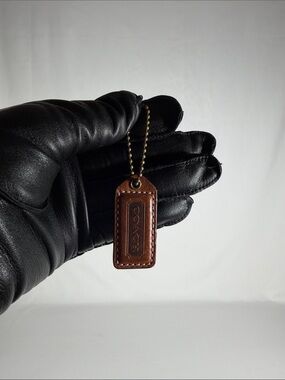 Authentic Coach Brown Leather Key Tag